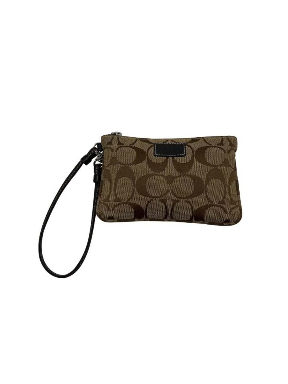 Coach Khaki Signature Canvas Wristlet